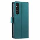 For Sony Xperia 1 V Ring Buckle Rhombic Leather Phone Case(Green) - 3