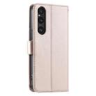 For Sony Xperia 1 V Ring Buckle Rhombic Leather Phone Case(Rose Gold) - 3