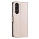 For Sony Xperia 1 VI 2024 Ring Buckle Rhombic Leather Phone Case(Rose Gold) - 3