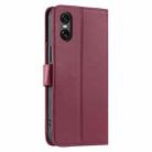 For Sony Xperia 5 VI 2024 Ring Buckle Rhombic Leather Phone Case(Red) - 3