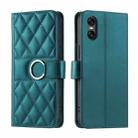 For Sony Xperia 5 VI 2024 Ring Buckle Rhombic Leather Phone Case(Green) - 1