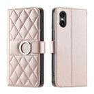 For Sony Xperia 5 VI 2024 Ring Buckle Rhombic Leather Phone Case(Rose Gold) - 1