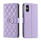 For Sony Xperia 5 VI 2024 Ring Buckle Rhombic Leather Phone Case(Purple) - 1