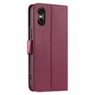 For Sony Xperia 5 V Ring Buckle Rhombic Leather Phone Case(Red) - 3