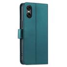 For Sony Xperia 5 V Ring Buckle Rhombic Leather Phone Case(Green) - 3
