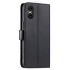 For Sony Xperia 5 V Ring Buckle Rhombic Leather Phone Case(Black) - 3