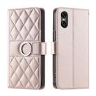 For Sony Xperia 5 V Ring Buckle Rhombic Leather Phone Case(Rose Gold) - 1