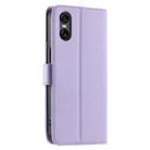 For Sony Xperia 5 V Ring Buckle Rhombic Leather Phone Case(Purple) - 3