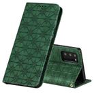 For Samsung Galaxy Note20 Lucky Flowers Embossing Pattern Magnetic Horizontal Flip Leather Case with Holder & Card Slots(Dark Green) - 1