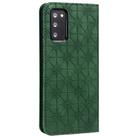 For Samsung Galaxy Note20 Lucky Flowers Embossing Pattern Magnetic Horizontal Flip Leather Case with Holder & Card Slots(Dark Green) - 7