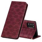 For Samsung Galaxy Note20 Lucky Flowers Embossing Pattern Magnetic Horizontal Flip Leather Case with Holder & Card Slots(Wine Red) - 1