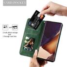 For Samsung Galaxy Note20 Ultra Lucky Flowers Embossing Pattern Magnetic Horizontal Flip Leather Case with Holder & Card Slots(Dark Green) - 5