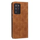 For Samsung Galaxy Note20 Ultra Lucky Flowers Embossing Pattern Magnetic Horizontal Flip Leather Case with Holder & Card Slots(Yellow Brown) - 7