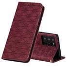 For Samsung Galaxy Note20 Ultra Lucky Flowers Embossing Pattern Magnetic Horizontal Flip Leather Case with Holder & Card Slots(Wine Red) - 1