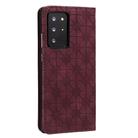 For Samsung Galaxy Note20 Ultra Lucky Flowers Embossing Pattern Magnetic Horizontal Flip Leather Case with Holder & Card Slots(Wine Red) - 7