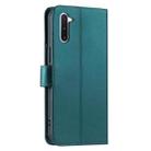 For Samsung Galaxy Note10 Ring Buckle Rhombic Leather Phone Case(Green) - 3