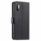 For Samsung Galaxy Note10+ Ring Buckle Rhombic Leather Phone Case(Black) - 3