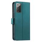 For Samsung Galaxy Note20 Ring Buckle Rhombic Leather Phone Case(Green) - 3
