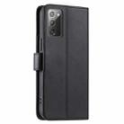 For Samsung Galaxy Note20 Ring Buckle Rhombic Leather Phone Case(Black) - 3