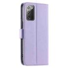 For Samsung Galaxy Note20 Ring Buckle Rhombic Leather Phone Case(Purple) - 3