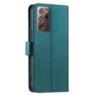 For Samsung Galaxy Note20 Ultra Ring Buckle Rhombic Leather Phone Case(Green) - 3