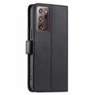 For Samsung Galaxy Note20 Ultra Ring Buckle Rhombic Leather Phone Case(Black) - 3