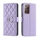 For Samsung Galaxy Note20 Ultra Ring Buckle Rhombic Leather Phone Case(Purple) - 1