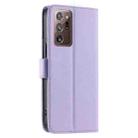 For Samsung Galaxy Note20 Ultra Ring Buckle Rhombic Leather Phone Case(Purple) - 3