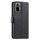 For Redmi Note 10 4G / 10S 4G Global Ring Buckle Rhombic Leather Phone Case(Black) - 3