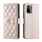 For Redmi Note 10 4G / 10S 4G Global Ring Buckle Rhombic Leather Phone Case(Rose Gold) - 1