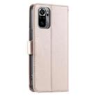 For Redmi Note 10 4G / 10S 4G Global Ring Buckle Rhombic Leather Phone Case(Rose Gold) - 3