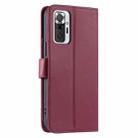 For Redmi Note 10 Pro 4G Global Ring Buckle Rhombic Leather Phone Case(Red) - 3