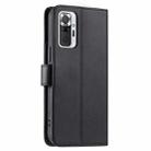 For Redmi Note 10 Pro 4G Global Ring Buckle Rhombic Leather Phone Case(Black) - 3