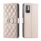 For Redmi Note 10 5G / 10T 5G Ring Buckle Rhombic Leather Phone Case(Rose Gold) - 1