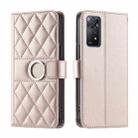 For Redmi Note 11 Pro 4G / 5G Global Ring Buckle Rhombic Leather Phone Case(Rose Gold) - 1