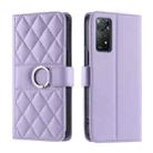 For Redmi Note 11 Pro 4G / 5G Global Ring Buckle Rhombic Leather Phone Case(Purple) - 1