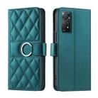 For Redmi Note 12 Pro 4G Global Ring Buckle Rhombic Leather Phone Case(Green) - 1