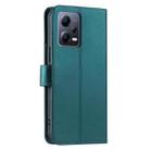 For Redmi Note 12 5G Global Ring Buckle Rhombic Leather Phone Case(Green) - 3