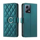 For Redmi Note 12 Pro 5G Global Ring Buckle Rhombic Leather Phone Case(Green) - 1