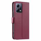 For Redmi Note 12 Pro+ 5G Global Ring Buckle Rhombic Leather Phone Case(Red) - 3