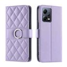 For Redmi Note 12 Pro+ 5G Global Ring Buckle Rhombic Leather Phone Case(Purple) - 1