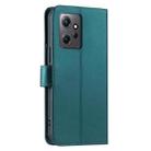 For Redmi Note 12 4G Global Ring Buckle Rhombic Leather Phone Case(Green) - 3