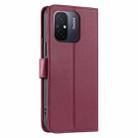 For Redmi 11A 4G Global Ring Buckle Rhombic Leather Phone Case(Red) - 3