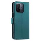 For Redmi 11A 4G Global Ring Buckle Rhombic Leather Phone Case(Green) - 3