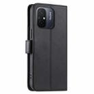 For Redmi 11A 4G Global Ring Buckle Rhombic Leather Phone Case(Black) - 3