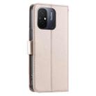 For Redmi 11A 4G Global Ring Buckle Rhombic Leather Phone Case(Rose Gold) - 3