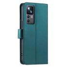 For Redmi K50 Ultra Ring Buckle Rhombic Leather Phone Case(Green) - 3