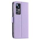 For Redmi K50 Ultra Ring Buckle Rhombic Leather Phone Case(Purple) - 3