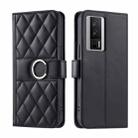For Redmi K60 / K60 Pro Ring Buckle Rhombic Leather Phone Case(Black) - 1