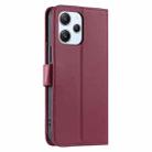 For Redmi 12 4G / 5G Ring Buckle Rhombic Leather Phone Case(Red) - 3